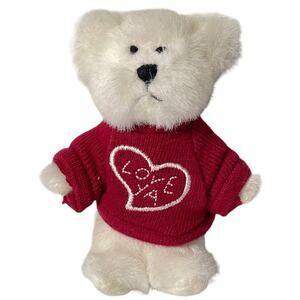 Boyds Bears Mini Message 3.5" Thinkin of Ya Love Ya Red Heart Sweater #3809052